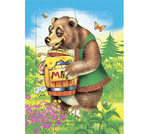 Пазл на планшете. Медведь