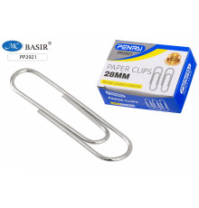 Скрепки: никелированные, в картонной коробочке, 100 штук, 28 мм. РР2921