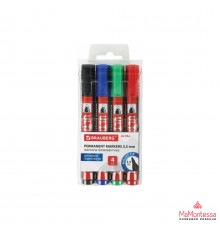 Маркеры перманентные BRAUBERG ULTRA MARKER, Набор 4 цвета, круглый наконечник 3,5 мм.