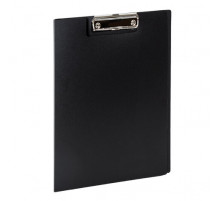 Папка-планшет STAFF, А4 (310х230 мм), с прижимом и крышкой, пластиковая, черная, 0,5 мм.