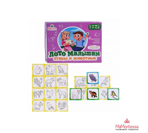 Лото малышам. Птицы, животные. С-1067