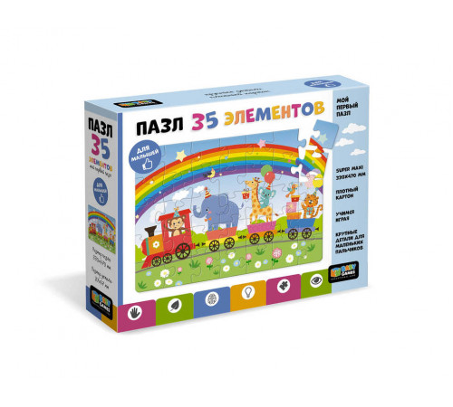 Baby Games. Пазл.35 гиг. Паровозик-радуга.06834 Baby Games. Пазл.35 гиг. Паровозик-радуга.06834