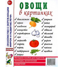 Овощи в картинках. Наглядное пособие для педагогов, логопедов, воспитателей, родителей. А4