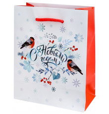 Пакет подарочный с глянц.ламин. 11,5х14,5х6 см (S) Снегири, 157г (собст.разр.) ППК-2272