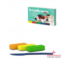 Пластилин мягкий восковой ErichKrause Baby 6 цветов со стеком,78г(в коробке 6 шт)61326