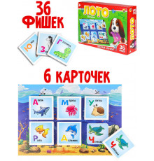 ЛОТО ПЛАСТИКОВОЕ Весёлый алфавит (Арт. ИН-4261)
