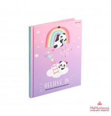 Записная книжка ДЛЯ ДЕВОЧЕК А5 80л. ПАНДЫ В НЕБЕСАХ (80-5768) переплёт 7БЦ, глиттер