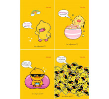 БЛОКНОТ А6 40л. на гребне КРУТОЙ УТЁНОК (Б40-5735) ассорти, цвет.мелов.обл, офсет, клетка