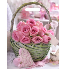 Пакет 31*40=60 Корзина роз Ламинат  прор (50-500) №16