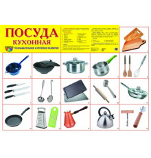 Демонстрационный плакат СУПЕР А2 Посуда кухонная