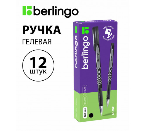 Ручка гелевая Berlingo G-Line черная, 0,5мм, игольчатый стержень CGp_50115