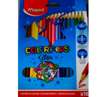 MAPED. Набор цветных карандашей. COLORPEPS 18 цветов.