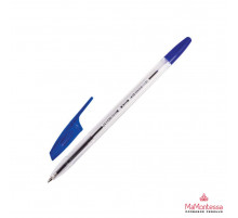 Ручка шариковая BRAUBERG X-333, СИНЯЯ, корпус прозрачный, узел 0,7мм, линия 0,35мм, 142405