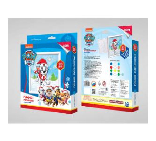 3D Art. Панно-раскраска Щенячий патруль новогодняя 