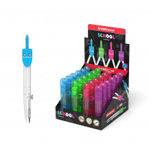 Циркуль металлический ErichKrause Neon, 120мм, пенал, ассорти (в коробке-дисплее по 24 шт) 31526