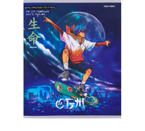 TM Prof-Press Тетрадь КЛЕТКА 48л. ОБЖ «АНИМЕ» (48-9424) стандарт, холодная фольга, софт-тач 48-9424