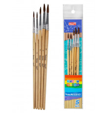 Набор кистей (белка №1,2,3,4,5) (НК-5556) 5 шт., деревянная ручка