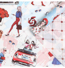 Бумага упаковочная, глянцевая двусторонняя 'Красотка', 70 х 100 см