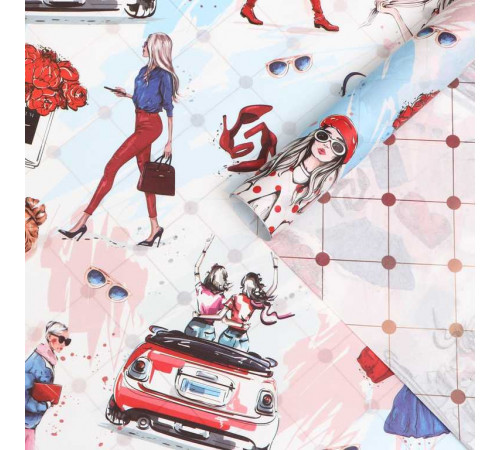 Бумага упаковочная, глянцевая двусторонняя 'Красотка', 70 х 100 см