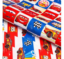 Бумага упаковочная глянцевая двусторонняя, Тачки, 60х90 см