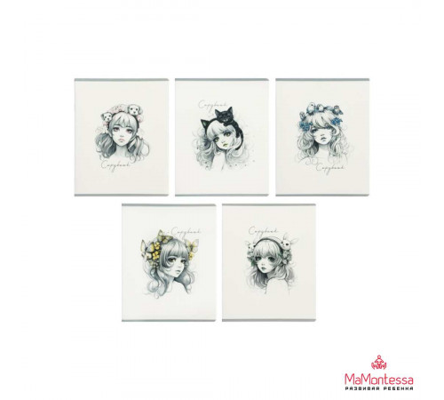 Тетрадь 48л., арт.120022/20 ИМБА-ЛЕДИ твин (клетка, на скрепке, блок белый офсет 65гр/м2, белизна-100%, обложка сплошной ТВИН-лак+УФ-лак, мелован. картон 190 г/м2, скругленные углы)