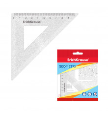 Угольник пластиковый ErichKrause® Glitter, 9см/45°, прозрачный, во флоупаке