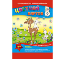 Цветной картон, формат А4, 20 листов,10 цветов, на гребне 