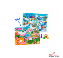 Игра-ходилка с фишками для малышей 2в1. Времена года+Новый год. 42х29,7 см. Издательство: ГЕОДОМ