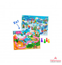 Игра-ходилка с фишками для малышей 2в1. Времена года+Новый год. 42х29,7 см. Издательство: ГЕОДОМ