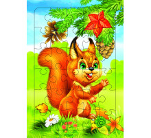 Пазл на планшете. Бельчонок