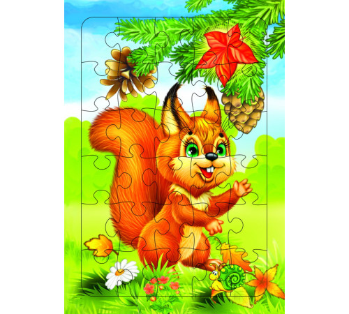 Пазл на планшете. Бельчонок