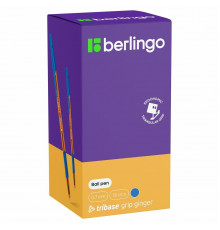 Ручка шариковая Berlingo  Tribase grip ginger св.-синяя, 0,7мм, СВз_70970