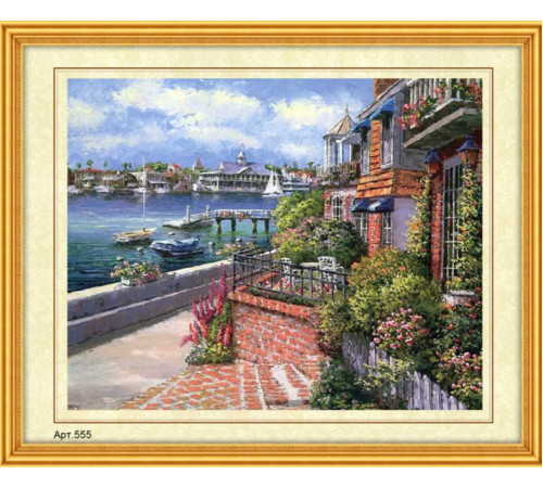 Набор для вышивания бисером (35x45, канва с рисунк) Весна в Ницце (арт.555)