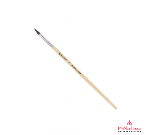 Кисть BRAUBERG, пони, круглая, № 4, 200190