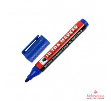 Маркер перманентный ULTRA MARKER, СИНИЙ, 3,5 мм, с клипом, BRAUBERG, 152206