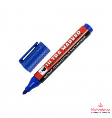Маркер перманентный ULTRA MARKER, СИНИЙ, 3,5 мм, с клипом, BRAUBERG, 152206