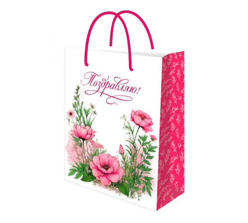 Dream cards Пакет подарочный с мат.лам. 32,4х44,5х10,2 см (XL) Маки, 190г(собс.разр) ППК-2777