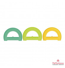 Транспортир 12 см, 180 градусов, ПИФАГОР, прозрачный, неоновый, ассорти, 210622