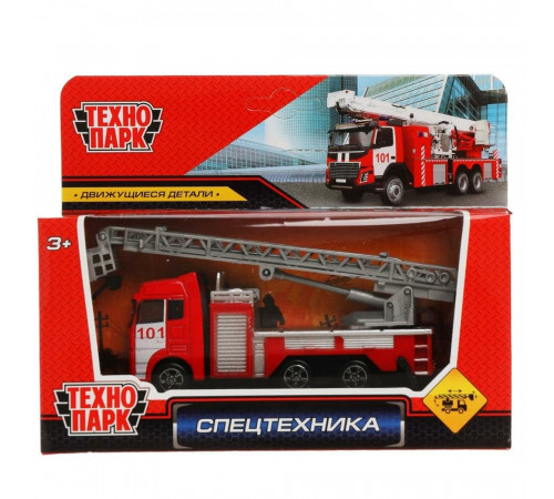 Технопарк.Пожарная машинка, 12 см арт.1610 178-R