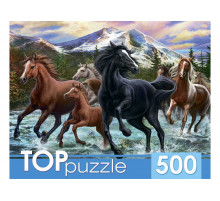 TOPpuzzle. ПАЗЛЫ 500 элементов. ХТП500-6812 Табун лошадей в горах
