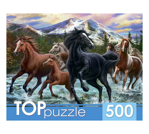TOPpuzzle. ПАЗЛЫ 500 элементов. ХТП500-6812 Табун лошадей в горах