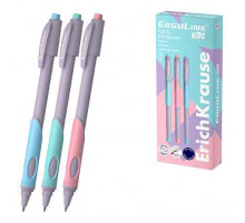 Ручка шариковая ErichKrause ErgoLine® Kids Stick&Grip Pastel 0.5, Super Glide Technology, черни