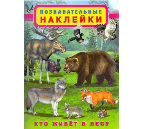 Книжки с многоразовыми наклейками. Многоразовые познавательные наклейки. Кто живёт в лесу