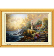 Набор для вышивания бисером (35x45, канва с рис) Маяк на обрыве (арт.694)