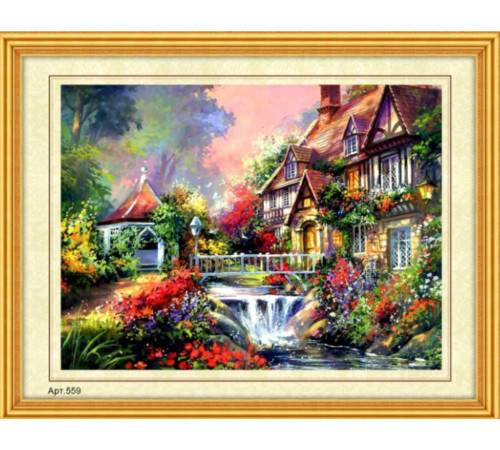 Набор для вышивания бисером (35x45, канва с рис) На дворе весна (арт.5590) Набор для вышивания бисером (35x45, канва с рис) На дворе весна (арт.5590)
