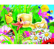 Пазл на планшете. Утенок