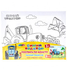 Набор д/дет тв-ва СИНИЙ ТРАКТОР холст для росписи 15*20 см MultiArt в кор.48шт