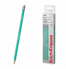 Чернографитный карандаш пластиковый ErichKrause Prime, шестигранный, с ластиком, HB (в короб 12