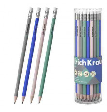 Чернографитный карандаш ErichKrause Navy, круглый, с ластиком, HB (в тубусе по 42 шт.)