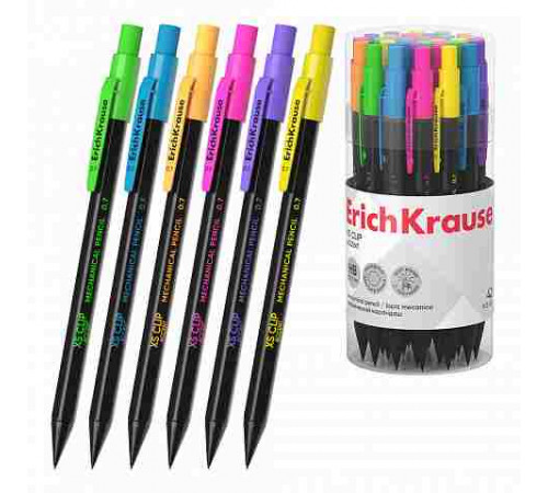 Карандаш механический ErichKrause XS Clip Accent 0.7 мм, HB (в тубусе по 42 шт.)